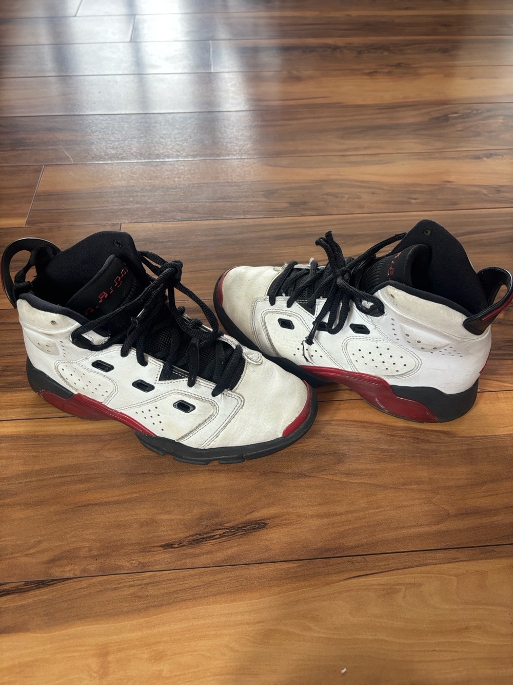Jordan White and Red Basketball Sneakers